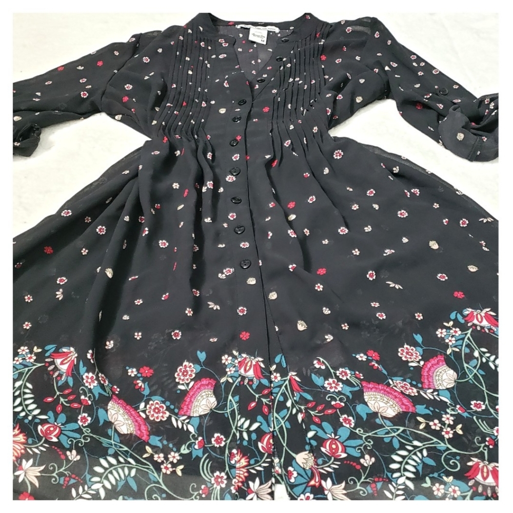 โฅ๏ธ AmericanRag:Size:M/Beautiful Sheer Floral dress - Picture 4 of 5